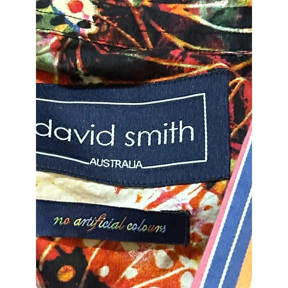 David Smith Australia‎ Men's Shirt 2X Multicolor Stripe Geometric